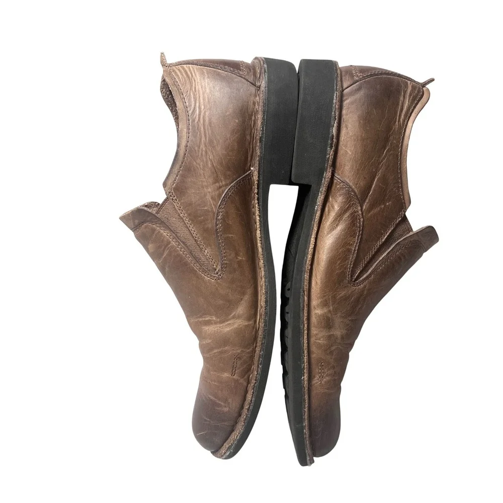 Cole Haan Shoes Mens 11 Distressed Leather Brown Luxury Dark Academia Minimalist